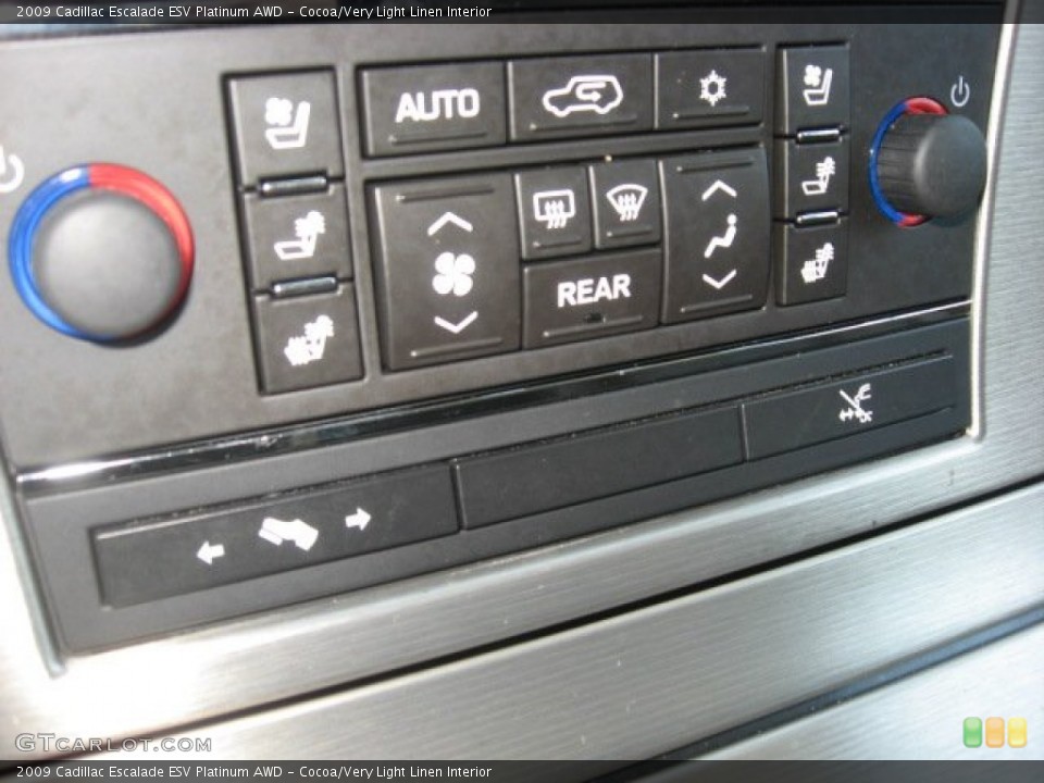 Cocoa/Very Light Linen Interior Controls for the 2009 Cadillac Escalade ESV Platinum AWD #53525116