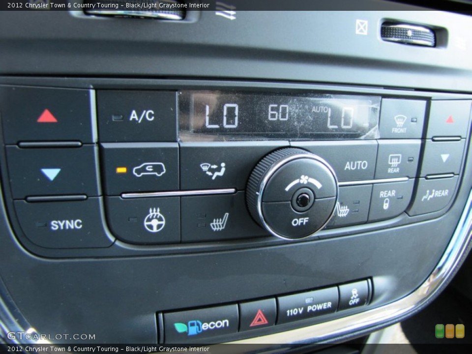 Black/Light Graystone Interior Controls for the 2012 Chrysler Town & Country Touring #53530987