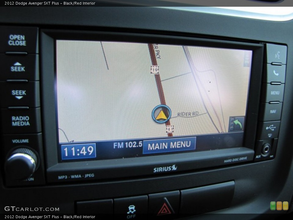 Black/Red Interior Navigation for the 2012 Dodge Avenger SXT Plus #53531322