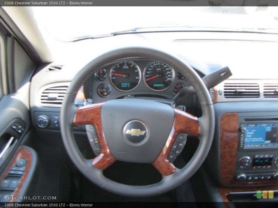 Ebony Interior Steering Wheel for the 2008 Chevrolet Suburban 1500 LTZ #53531919