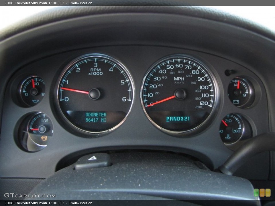 Ebony Interior Gauges for the 2008 Chevrolet Suburban 1500 LTZ #53531943