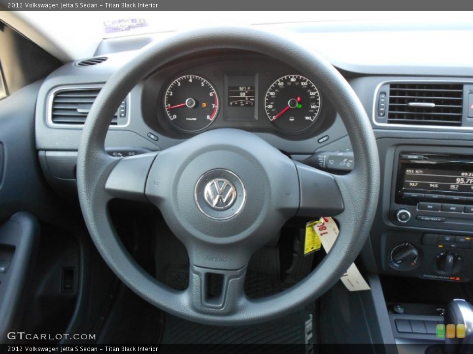 Titan Black Interior Steering Wheel for the 2012 Volkswagen Jetta S Sedan #53536583