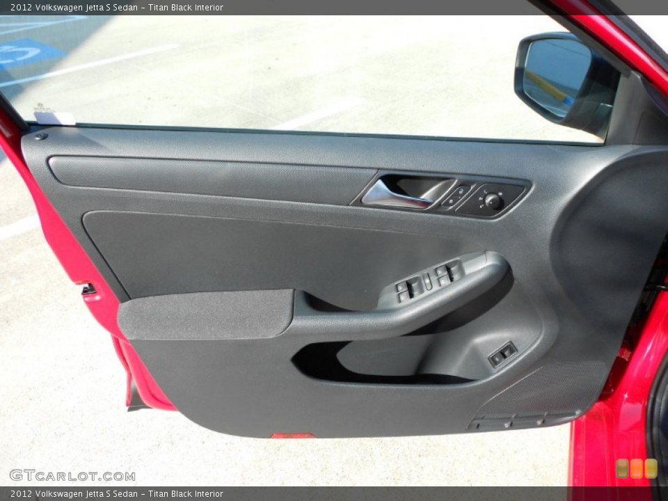 Titan Black Interior Door Panel for the 2012 Volkswagen Jetta S Sedan #53536815