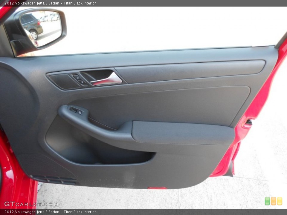 Titan Black Interior Door Panel for the 2012 Volkswagen Jetta S Sedan #53536845