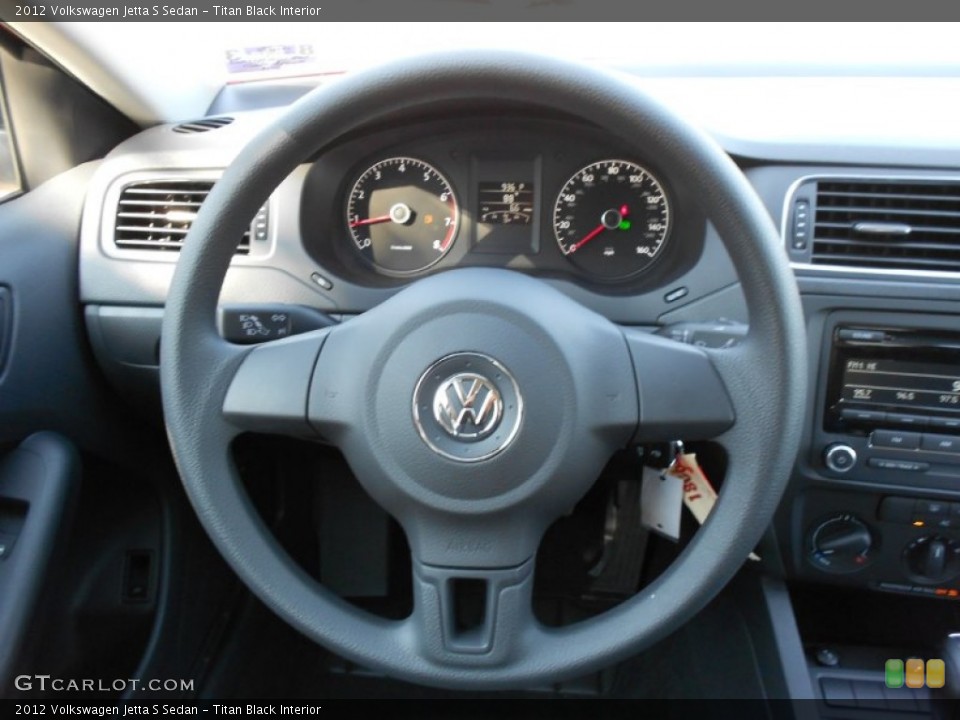 Titan Black Interior Steering Wheel for the 2012 Volkswagen Jetta S Sedan #53536893