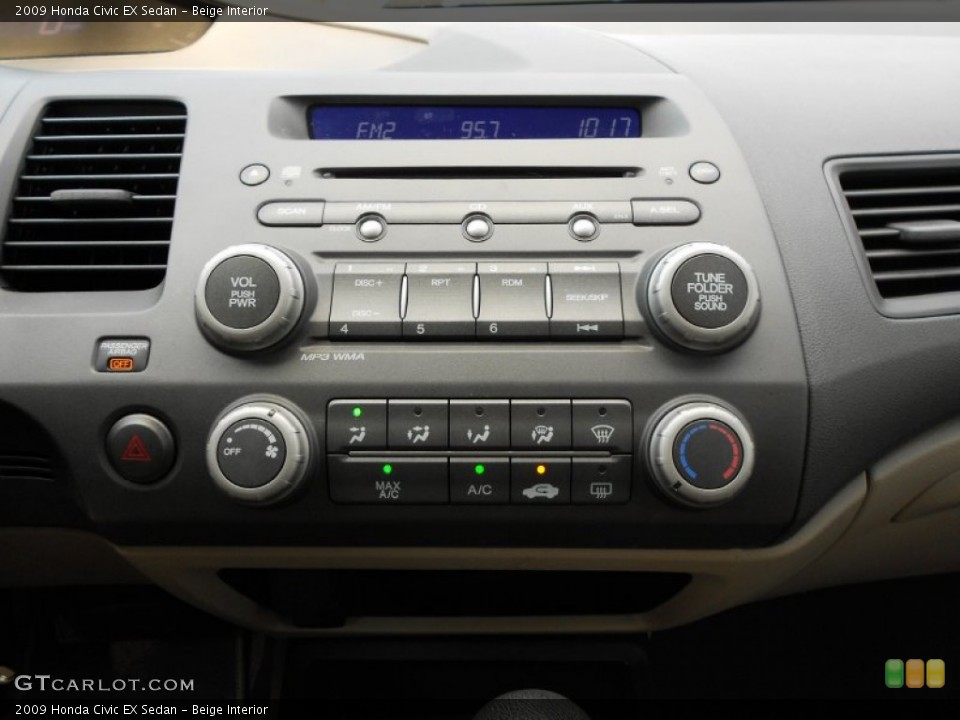 Beige Interior Controls for the 2009 Honda Civic EX Sedan #53540040