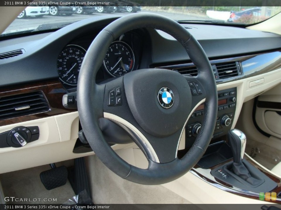 Cream Beige Interior Steering Wheel for the 2011 BMW 3 Series 335i xDrive Coupe #53540137