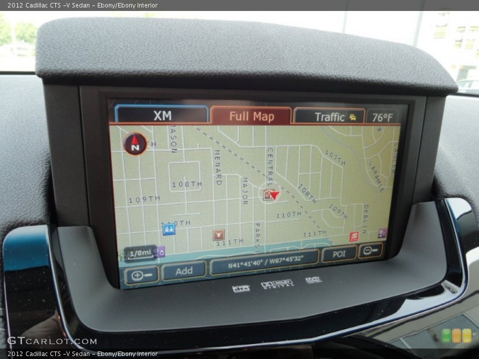 Ebony/Ebony Interior Navigation for the 2012 Cadillac CTS -V Sedan #53553132