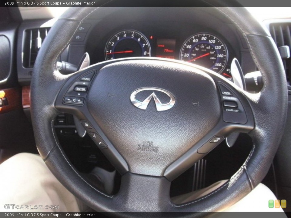 Graphite Interior Steering Wheel for the 2009 Infiniti G 37 S Sport Coupe #53553283