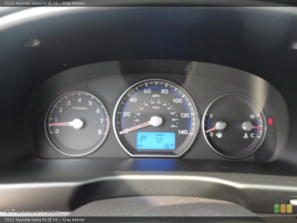 Gray Interior Gauges for the 2012 Hyundai Santa Fe SE V6 #53556867