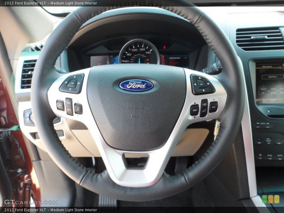 Medium Light Stone Interior Steering Wheel for the 2012 Ford Explorer XLT #53557401