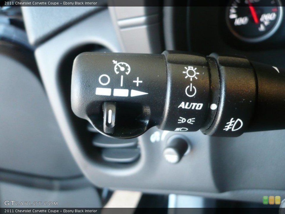 Ebony Black Interior Controls for the 2011 Chevrolet Corvette Coupe #53559015