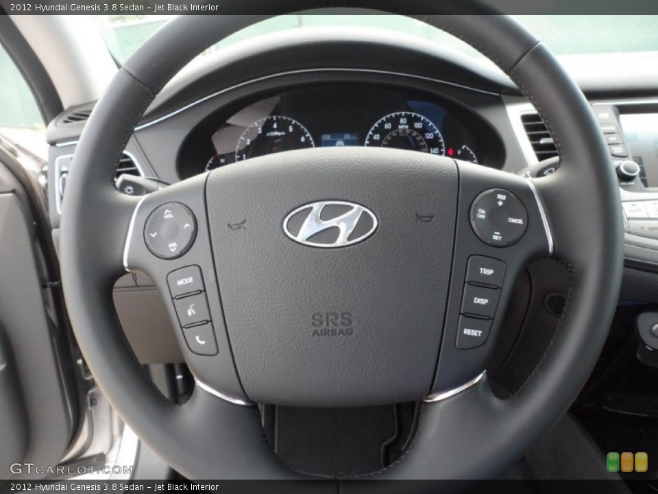 Jet Black Interior Steering Wheel for the 2012 Hyundai Genesis 3.8 Sedan #53559026