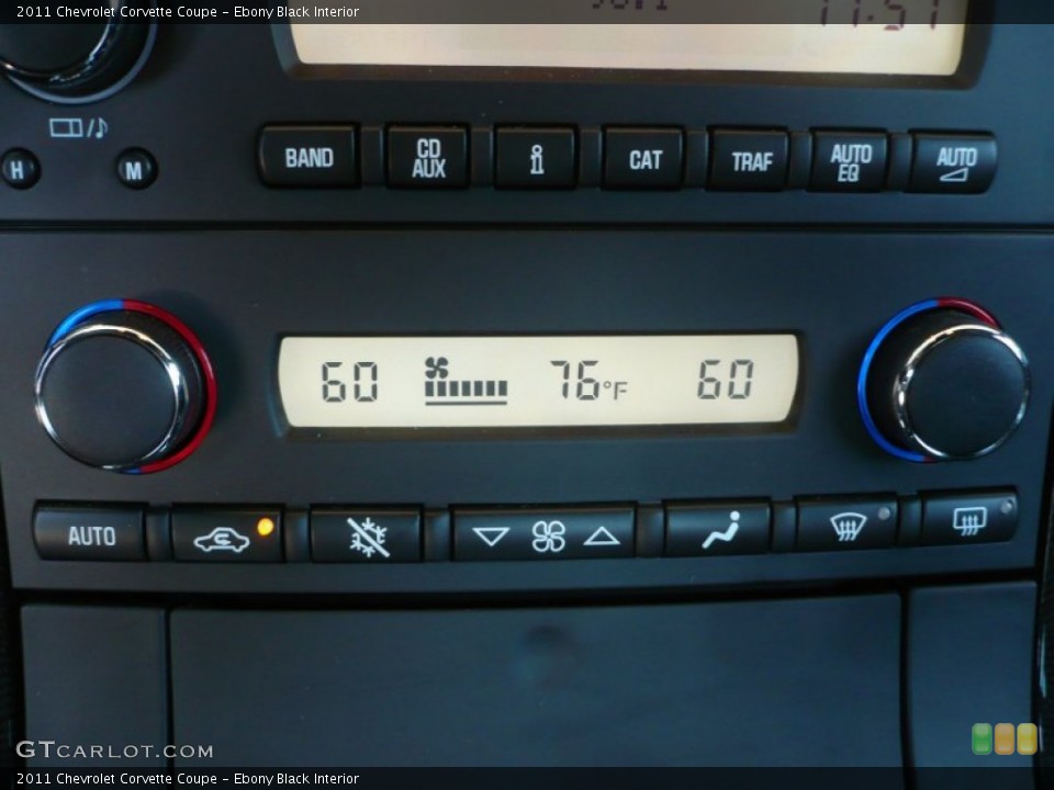 Ebony Black Interior Controls for the 2011 Chevrolet Corvette Coupe #53559087