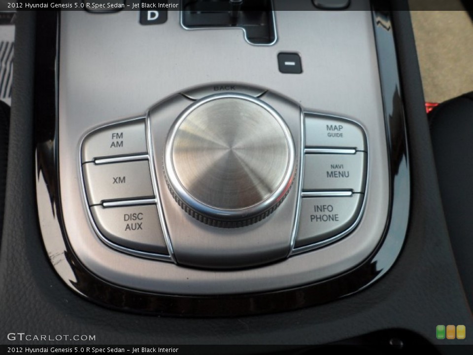 Jet Black Interior Controls for the 2012 Hyundai Genesis 5.0 R Spec Sedan #53559576