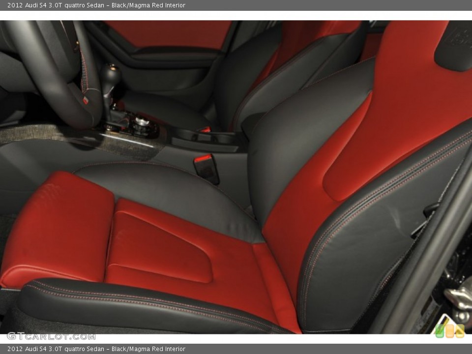Black/Magma Red Interior Photo for the 2012 Audi S4 3.0T quattro Sedan #53571702