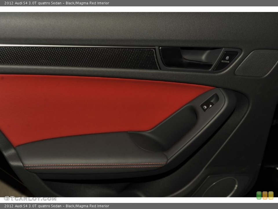 Black/Magma Red Interior Door Panel for the 2012 Audi S4 3.0T quattro Sedan #53571951