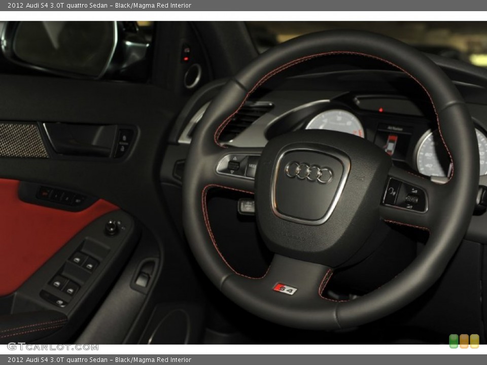 Black/Magma Red Interior Steering Wheel for the 2012 Audi S4 3.0T quattro Sedan #53572038