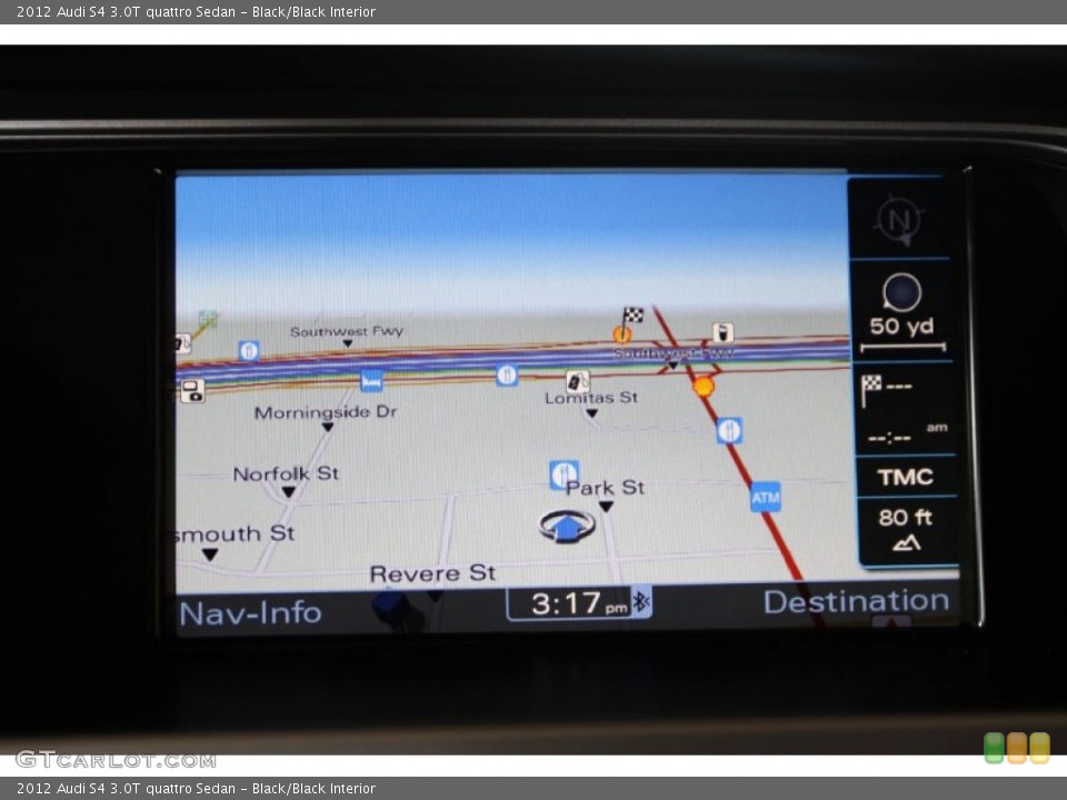 Black/Black Interior Navigation for the 2012 Audi S4 3.0T quattro Sedan #53572524