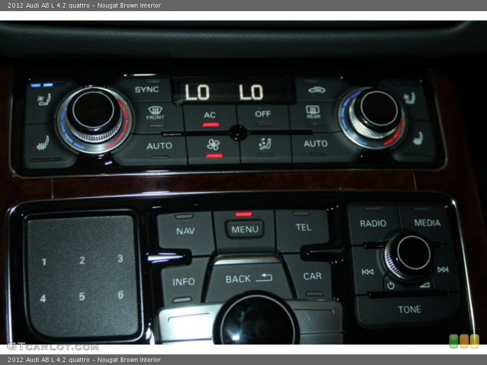 Nougat Brown Interior Controls for the 2012 Audi A8 L 4.2 quattro #53573598