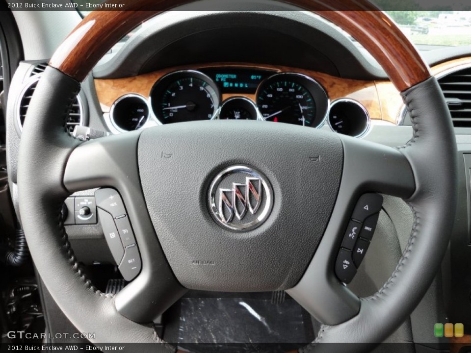Ebony Interior Steering Wheel for the 2012 Buick Enclave AWD #53579644