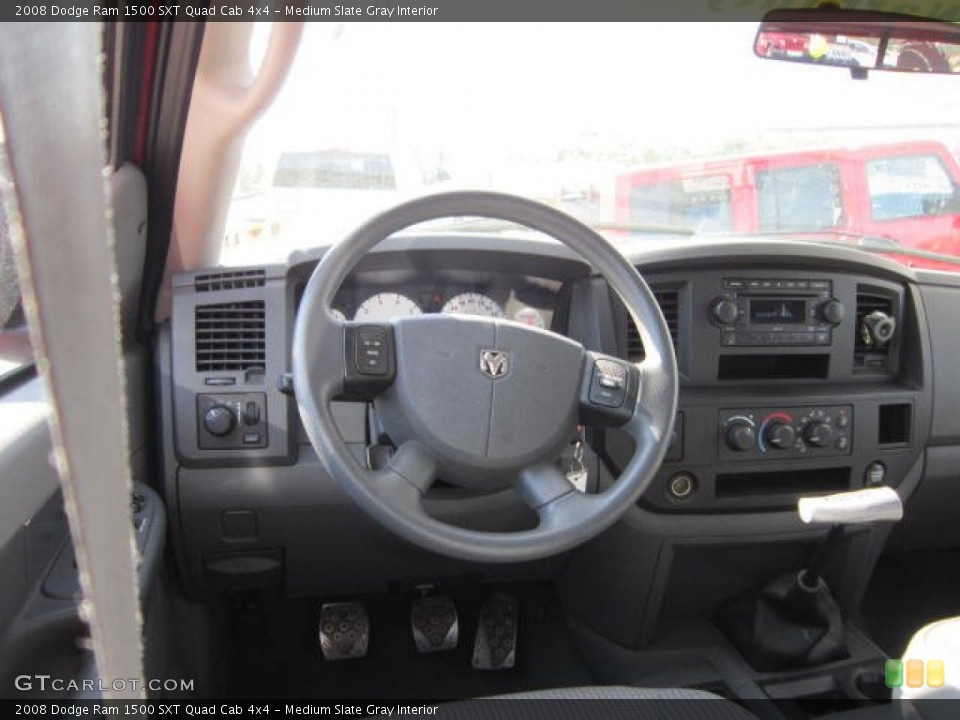 Medium Slate Gray Interior Dashboard for the 2008 Dodge Ram 1500 SXT Quad Cab 4x4 #53589214