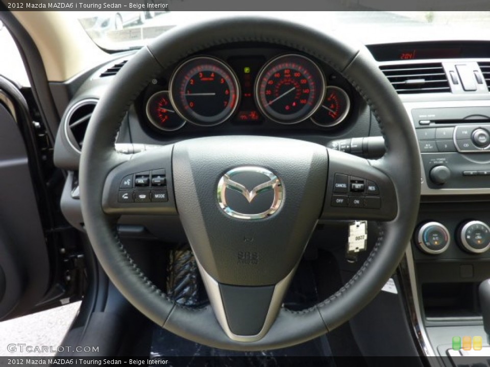 Beige Interior Steering Wheel for the 2012 Mazda MAZDA6 i Touring Sedan #53591182