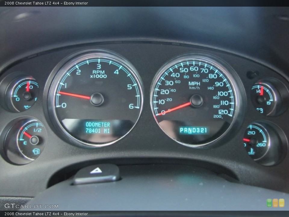 Ebony Interior Gauges for the 2008 Chevrolet Tahoe LTZ 4x4 #53596567