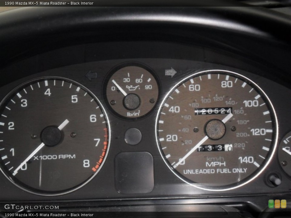 Black Interior Gauges for the 1990 Mazda MX-5 Miata Roadster #53597524