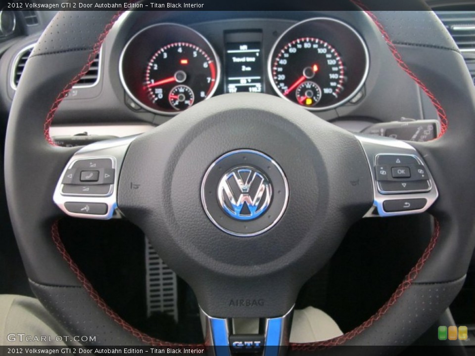 Titan Black Interior Steering Wheel for the 2012 Volkswagen GTI 2 Door Autobahn Edition #53601754