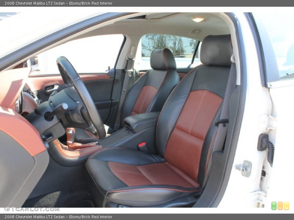 Ebony/Brick Red Interior Photo for the 2008 Chevrolet Malibu LTZ Sedan #53603148