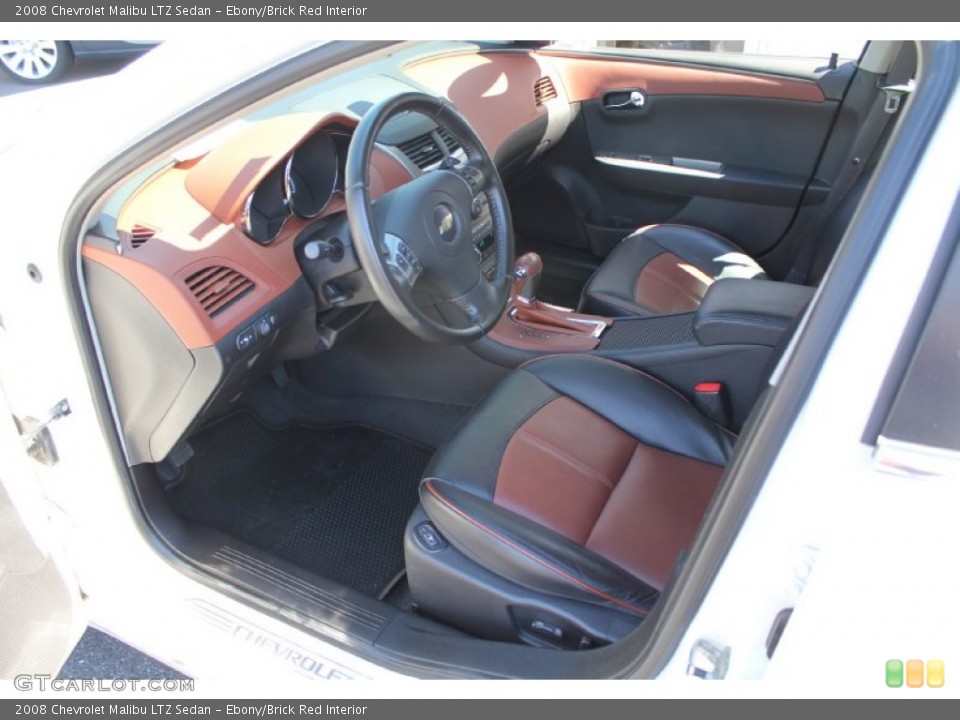 Ebony/Brick Red Interior Photo for the 2008 Chevrolet Malibu LTZ Sedan #53603163