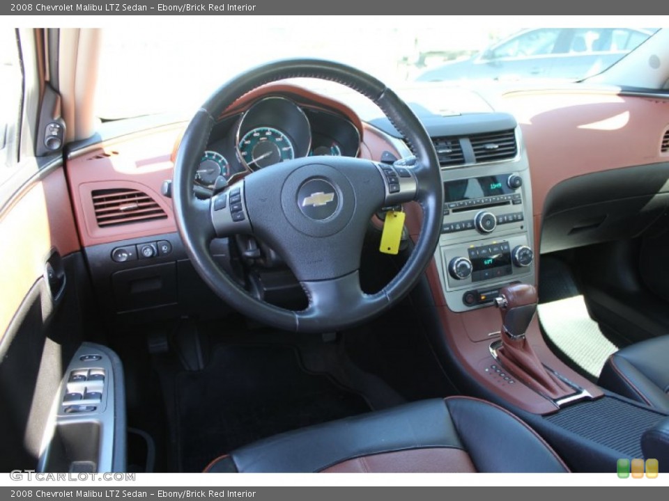 Ebony/Brick Red Interior Dashboard for the 2008 Chevrolet Malibu LTZ Sedan #53603178