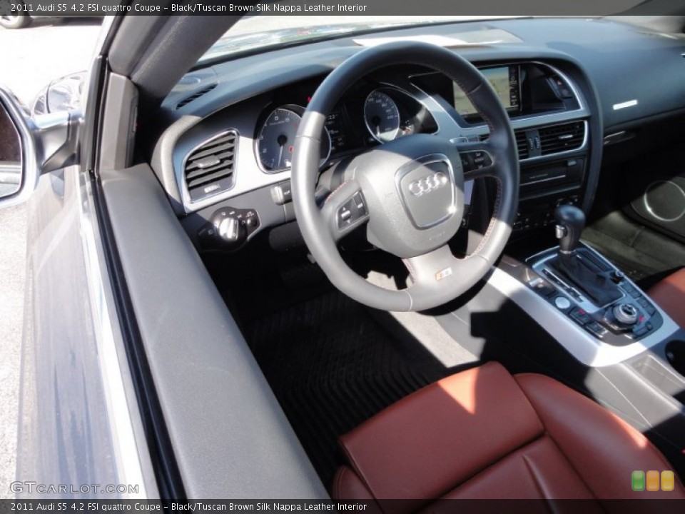 Black/Tuscan Brown Silk Nappa Leather Interior Dashboard for the 2011 Audi S5 4.2 FSI quattro Coupe #53603298
