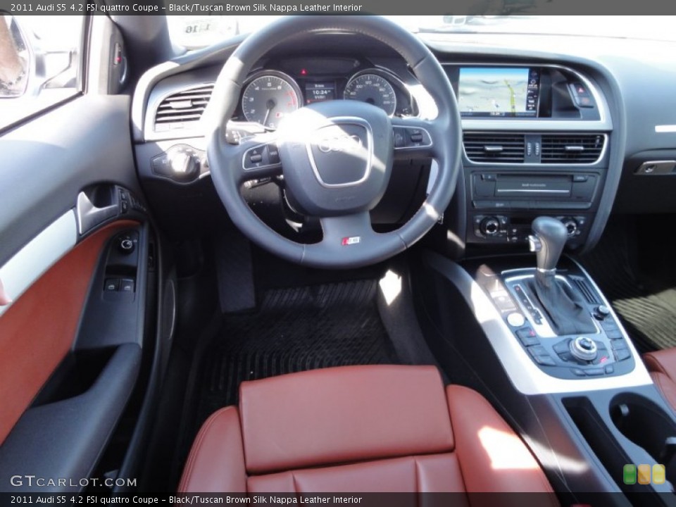 Black/Tuscan Brown Silk Nappa Leather Interior Dashboard for the 2011 Audi S5 4.2 FSI quattro Coupe #53603598