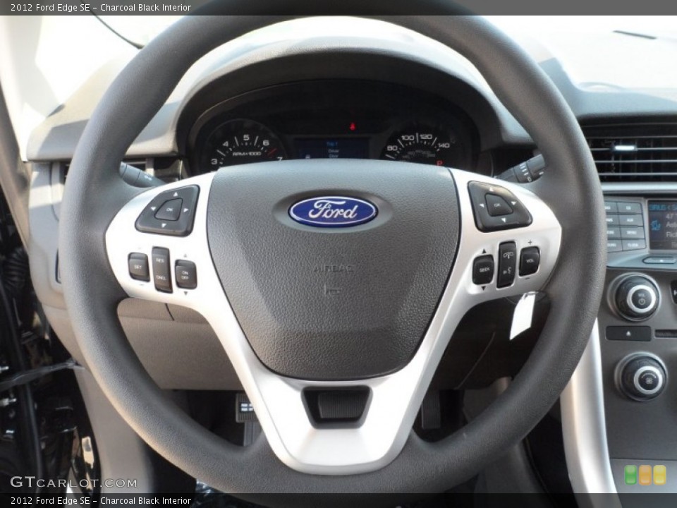 Charcoal Black Interior Steering Wheel for the 2012 Ford Edge SE #53610363