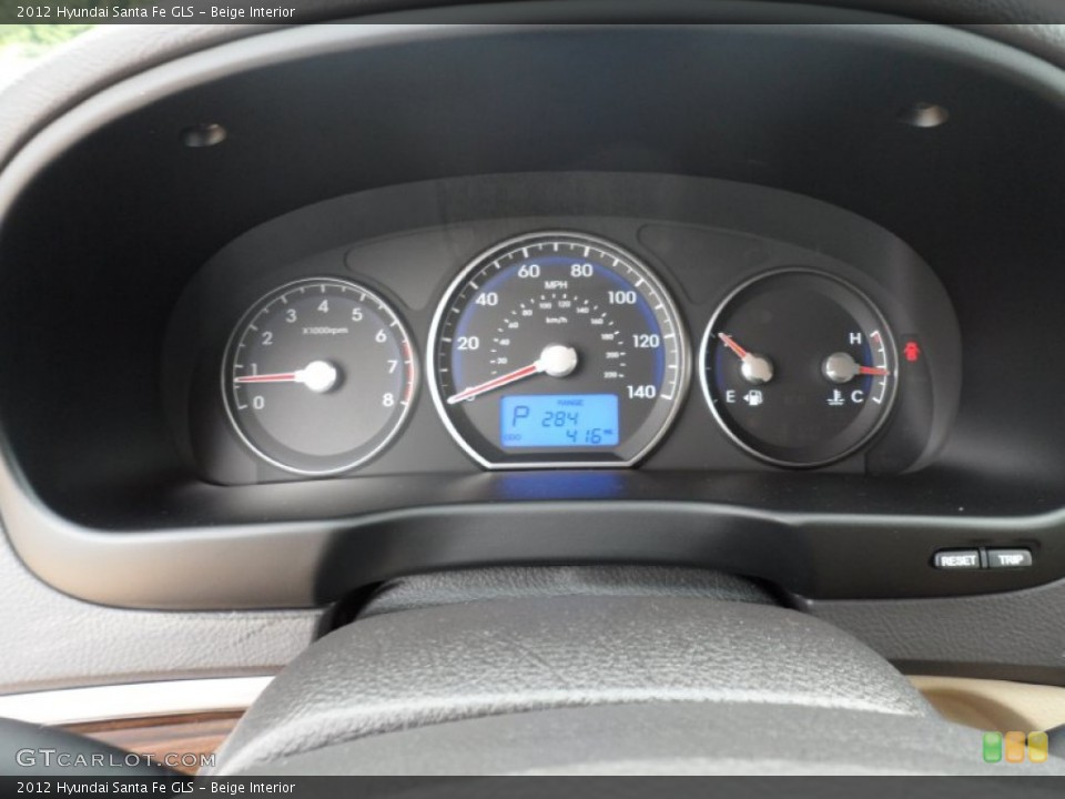 Beige Interior Gauges for the 2012 Hyundai Santa Fe GLS #53611410