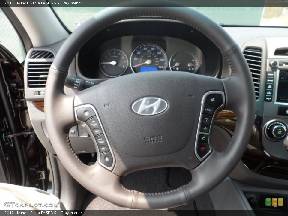 Gray Interior Steering Wheel for the 2012 Hyundai Santa Fe SE V6 #53611943