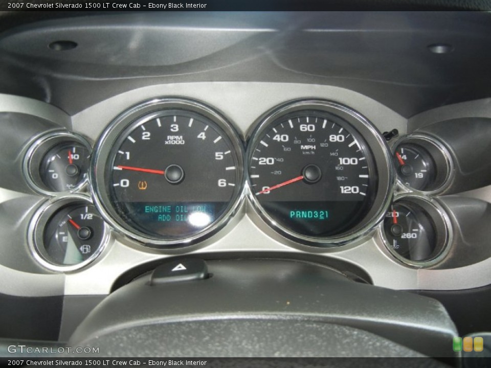 Ebony Black Interior Gauges for the 2007 Chevrolet Silverado 1500 LT Crew Cab #53612058