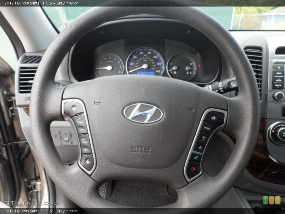 Gray Interior Steering Wheel for the 2012 Hyundai Santa Fe GLS #53612454