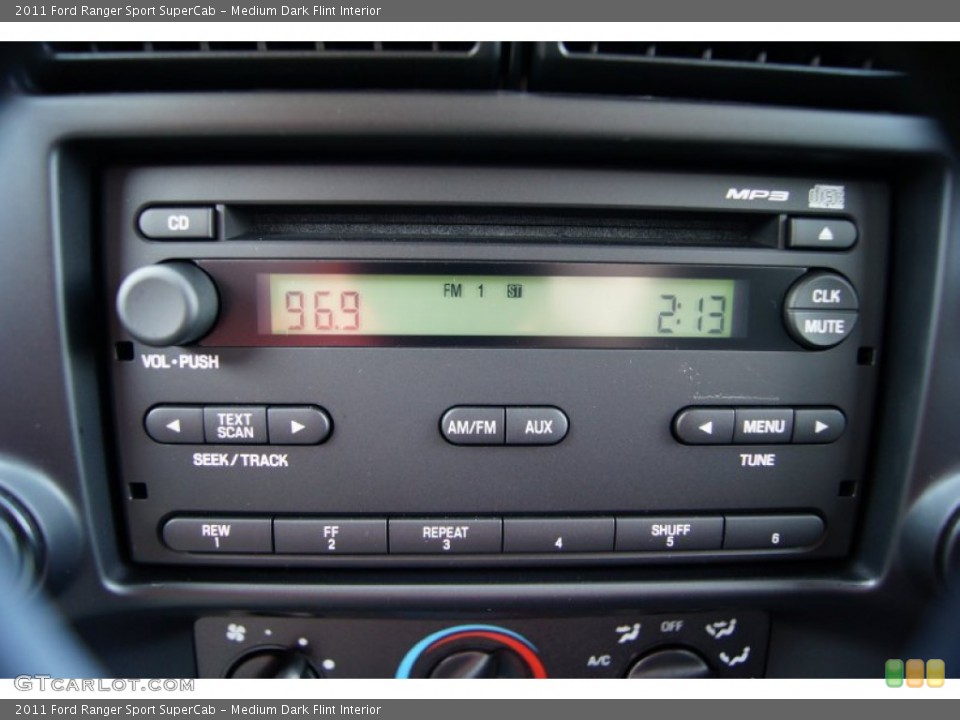 Medium Dark Flint Interior Audio System for the 2011 Ford Ranger Sport SuperCab #53612821