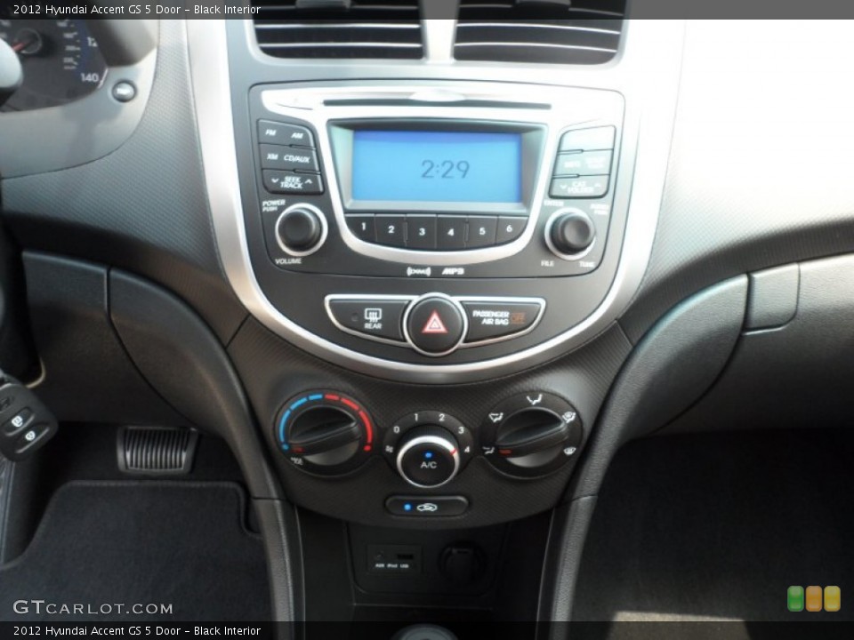 Black Interior Controls for the 2012 Hyundai Accent GS 5 Door #53614962