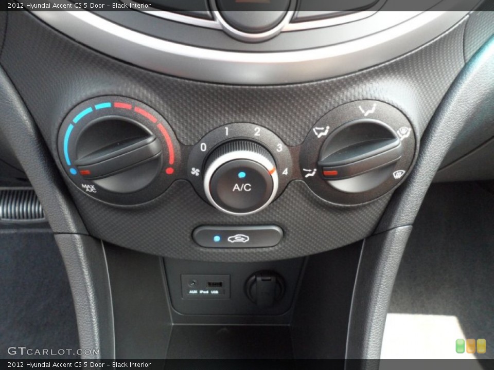 Black Interior Controls for the 2012 Hyundai Accent GS 5 Door #53614986
