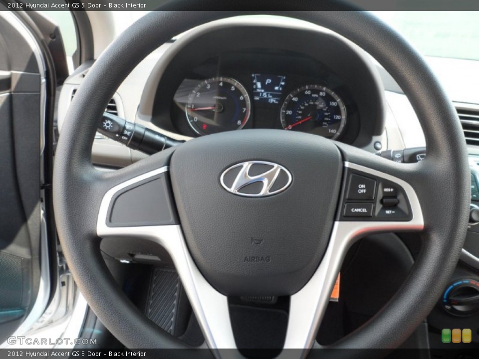 Black Interior Steering Wheel for the 2012 Hyundai Accent GS 5 Door #53615022