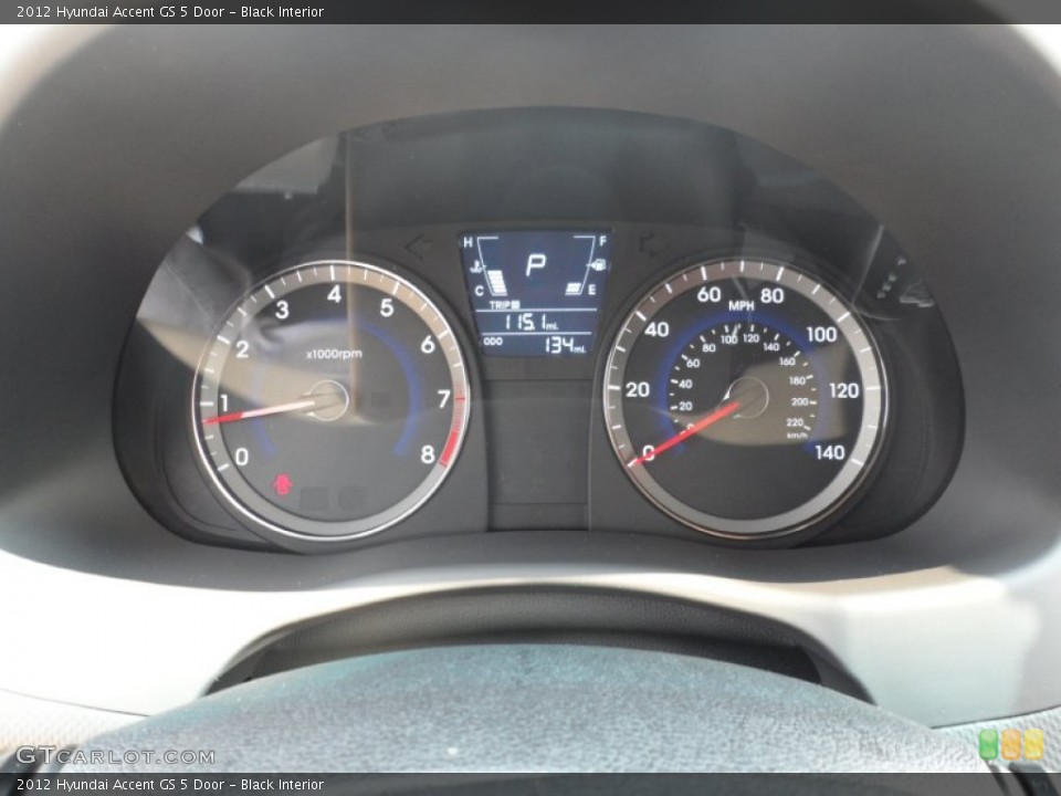Black Interior Gauges for the 2012 Hyundai Accent GS 5 Door #53615034