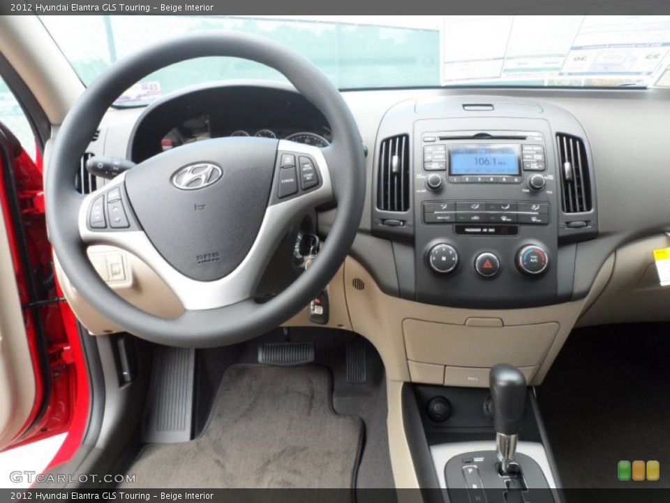 Beige Interior Dashboard for the 2012 Hyundai Elantra GLS Touring #53615408