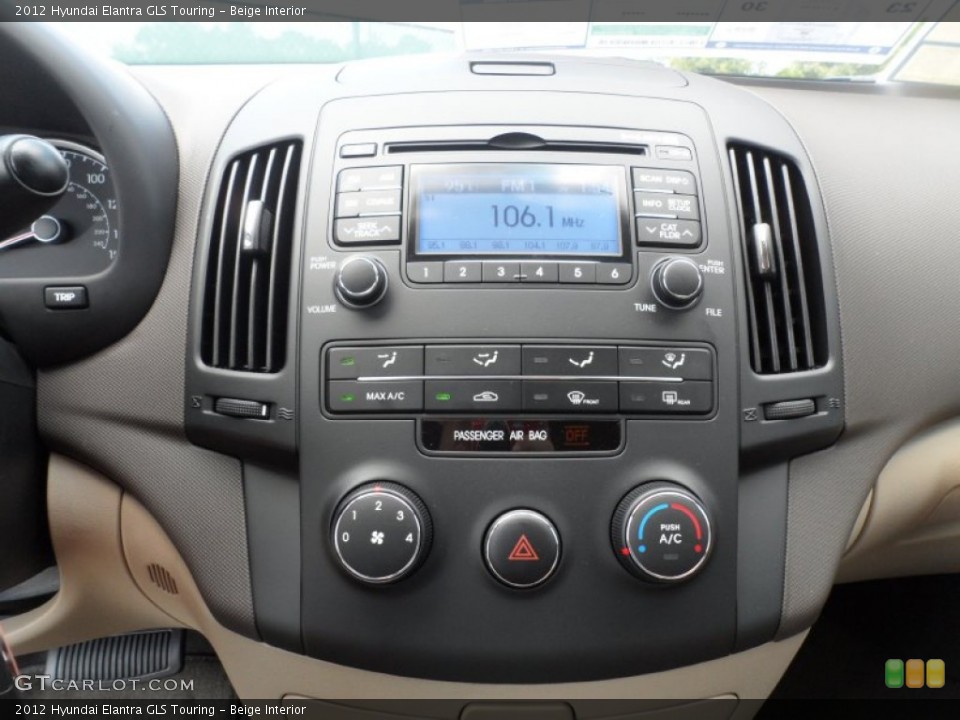 Beige Interior Controls for the 2012 Hyundai Elantra GLS Touring #53615421