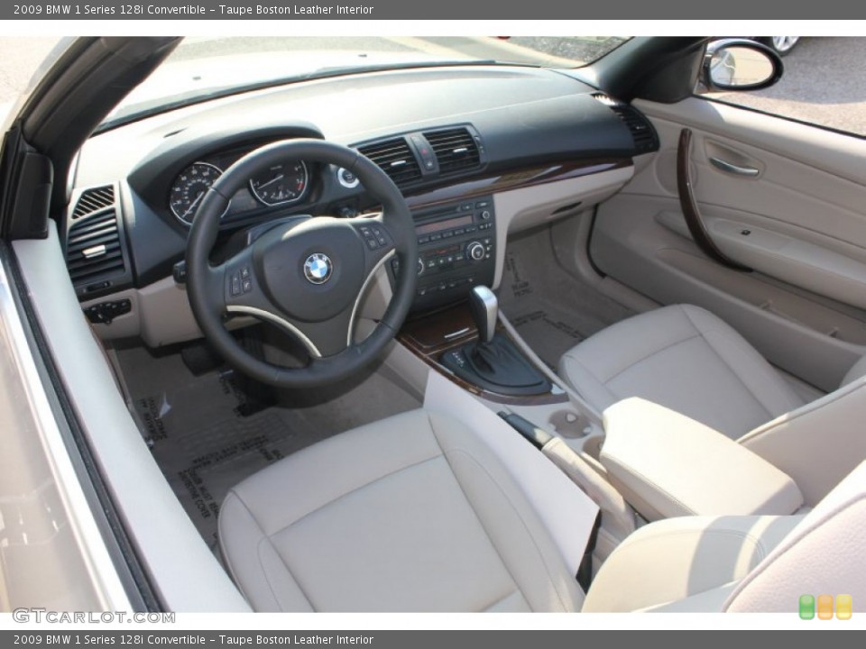 Taupe Boston Leather Interior Prime Interior for the 2009 BMW 1 Series 128i Convertible #53615742