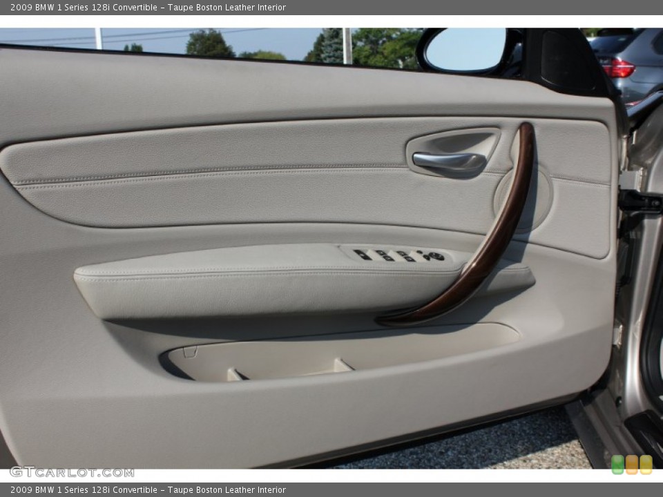 Taupe Boston Leather Interior Door Panel for the 2009 BMW 1 Series 128i Convertible #53615873