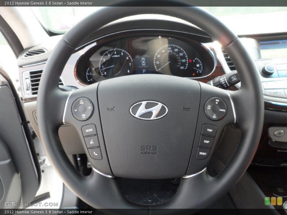 Saddle Interior Steering Wheel for the 2012 Hyundai Genesis 3.8 Sedan #53616839